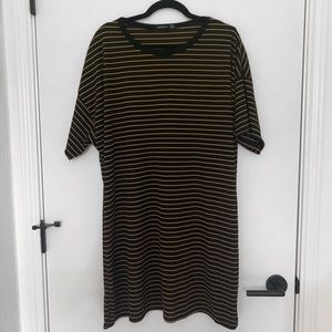 BOOHOO PLUS Striped T-shirt Dress